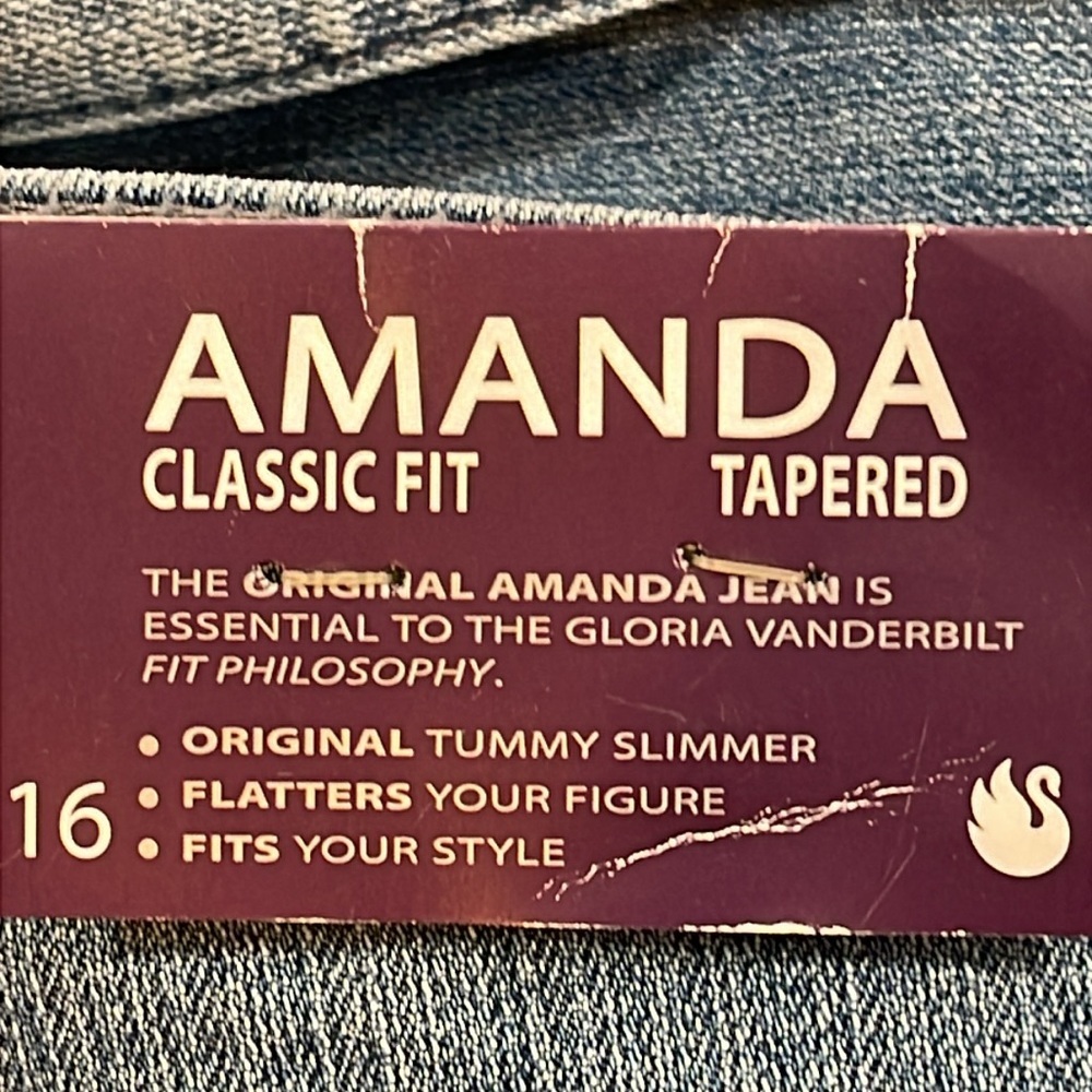GLORIA VANDERBILT Amanda Classic Fit Ultra Stretch Tummy Slimmer Jeans Sz 16 NEW - Picture 11 of 11